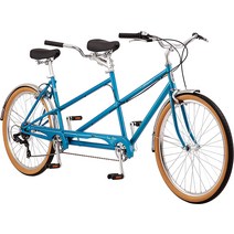 Schwinn Twinn 클래식 탠덤 어른용 비치 크루저 자전거 더블 시터 스틸 로우 스텝 프레임 7단 미디엄 또는, 01 블루_01 Medium Frame