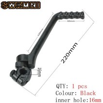 스틸 13mm 16mm 홀 킥 스타트 레버 페달 50cc 70cc 90cc 110cc 125cc 140cc 150cc 160cc 카요 SSR SDG BSE 먼지 핏 자전거, 16mm Hole black