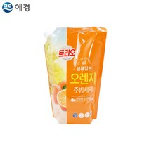 오렌지향 기름때 과일 야채 주방세제 1.2 봉지형 5개입 1세트, 1개, 1.2L
