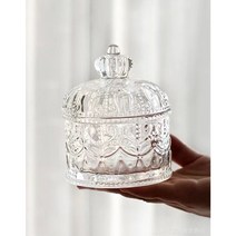 크라운 캔디볼 악세사리 쥬얼리 유리 보관함 보관통 케이스, 1개