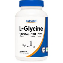 뉴트리코스트 L글루타민 Nutricost L-Glycine 1000mg 120 Capsules, 1개, 120캡슐