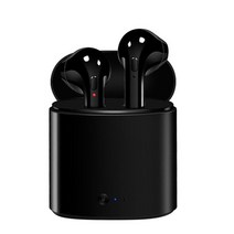 107219 I7s tws 무선 헤드폰 Bluetooth 5.0 이어폰 스포츠 헤드셋 마이크 충전 박스 모든 스마트 폰용, 01. Black