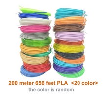 9 50 100 200 미터 PLA 필라멘트 3D 펜 프린터 용 멀티 컬러 175mm 인쇄 재료116155, 04 20 color x 10 meters