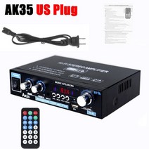 블루투스 미니 앰프 길거리공연 매장용 리시버 통기타 올인원 ak35 380 800w 홈 스피커 오디오 110-240v 베이스 오디오 디지털 전원 amplificador fm, 검은색