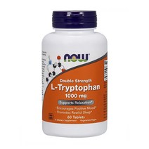 NOW Foods (2병) 나우푸드 엘 트립토판 세로토닌영양제 수면영양제 1000mg 60정, 1mg, 2개