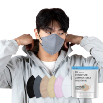 위윙 숨쉬기편한 KF94 대형 컬러 국민마스크, 100매, 진회색