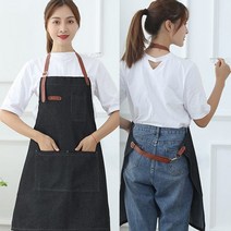 고급스런 원피스 데님앞치마 어린이집 유치원 선생님 보육 교사 공방 바리스타 카페 앞치마, No 02.데님 바리스타 앞치마 블루