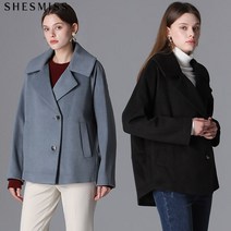 쉬즈미스 와이드 카라 루즈핏 울 코트