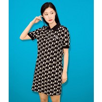 MLB 여성 클래식 모노그램 카라 원피스 NY (Black)