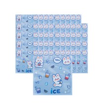 KKOutlet 귀여운 캐릭터 지퍼백 다용도 미니 비닐백 파우치 50매, 아이스래빗