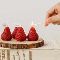 [원숭이초] 보니하우스 생일 파티 케이크 생일초 딸기초, 라지 2개, 빨간 딸기