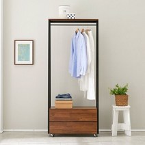 필라흐 브라운 800 2단 이동식 행거형 서랍장 옷걸이, 상세페이지 참조