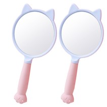 순수하랑 휴대용 고양이발 메이크업 손거울, 핑크, 2개