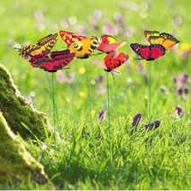 정원 꾸미기 미니 나비 모형 야외 테라리움 소품 원예 조경 용품 조형물 마당 가꾸기 옥상 홈가드닝 카페 포토존 만들기 DIY 화단 울타리 테라스 인테리어예쁜 유치원 텃밭 6cm