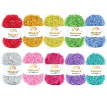 마마니트 레인보우 메탈릭 수세미실 10종 세트, 혼합색상