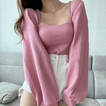 [랜덤플레이] 끈나시 니트 탑 볼레로 투피스