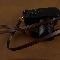 라이카 Q2 QP Q Q2M 가죽 케이스 핸드 숄더 스트랩 슬리브 보호 렌즈 캡, 단일사이즈, 숄더 스트랩 다크 브라운