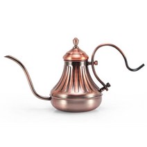 커피 드립포트 핸드드립 주전자 엔틱 레트로 드립커피주전자 차 가정용, 650ml 브론즈
