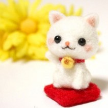 정가네 고양이 펠트 퀼트 인형 DIY 세트 방석흰둥이 패키지
