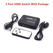 노트북서브모니터 보조모니터 휴대용 HDMI 2.0 스위치 4K 60Hz 5 In 1 Out IR 원격 XBOX One PS4 Pro TV 박, 01 3 Port With Package