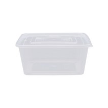 부원KH 사출 직사각 투명 밀폐용기 2.7L 50개 사출용기 일회용기 도시락용기 반찬용기 포장용기, 1개