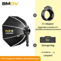 SMDV 플립 20 24 28 Profoto A1 Godox V1 AD100PRO V860II AD200 플래시 소프트 박스 파라볼릭 아웃 도어 소프트 박스, 12.F24C1 Softbox