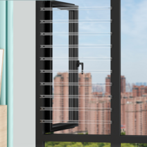 창문 복도 아파트 방범창 블라인드 격자 투명한 셀프, 밖으로 열리는 창 투명 가드레일 51-60