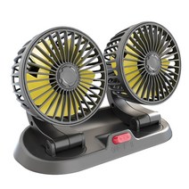 휴대용 자동차 냉각 팬 12v 24v usb 미니 듀얼 헤드 쿨러 팬 조절 가능한 자동 선풍기 쿨러 자동차