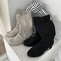 슈리오 여성 부드러운 빈티지 코튼 마부츠 미들부츠 5cm