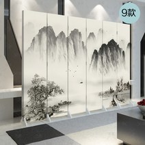 유럽식 접이식 가벽 이동식 차단벽 병풍 거실 원룸 베란다 심플 모던 가림막 가정용 사무실 칸막이 시공 경량 식당용 우드레이 래핑 셀프 주방 침대 가벽 공간분리 파티션 분할 침실, 6부작정제 9종