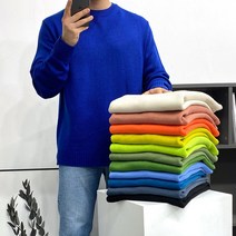 데일트 부드러운 남자 봄 오버핏 라운드 니트 12컬러