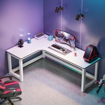 코너 ㄱ자 기억자 기역자 중고등학생 컴퓨터 ㄱ책상, 120x100x74cm, 화이트프레임+웜화이트데스크탑높이74cm