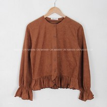 나라라오리 면소재 프릴 소매밴딩 블라우스 2컬러 국내생산