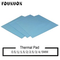 YOUNUON-tichkess 열 패드 100x100mm 0.5mm 1mm 1.5mm 2mm 3mm 4mm 5mm C 방열판 냉각 전도성 실리콘, 화이트-100x100mm_2.5MM 두께
