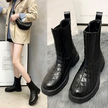 명양피프 30대 다이아패턴 라운드헤드 롱첼시부츠 키높이 rto9869