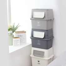 비교할 수 없는 튼튼함 탱크 분리수거함 쓰레기통 40L 50L 적재가능, 탱크_40L, 그레이, 1개