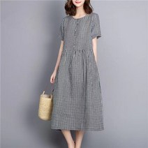 반팔 편한 시원한 리넨 롱원피스 풍기인견 질좋은 내추럴 패브릭 빅사이즈 워싱 린넨원피스