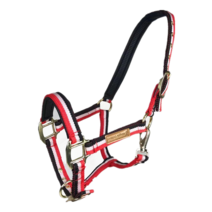 마방굴레 말굴레 말고삐 승마 용품 No 5 말하네스, 대형 빨간색 흰색 및 검은색 내마모성 굴레