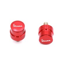 바이크 오토바이 백미러 사이드미러 알루미늄 거울 구멍 블랭킹 플레이트 커버 장식 액세서리 피아지오 베스파 LX LXV 프리마베라 스프린트 125 150 2 개, [01] Titanium