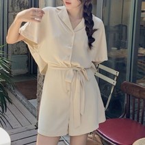 썸머룩숏미니점프슈트카라디자인 카라 반 치마 와이드 숏 스타일리시룩 디자인 점프슈트 미니 썸머룩 슬랙스 8W921FC9