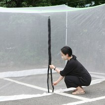 모기장출입문 모기장DIY 지퍼 출입구 밸크로 캠핑 침대 메쉬스크린 대형 차량용 야외 타프, 블랙L