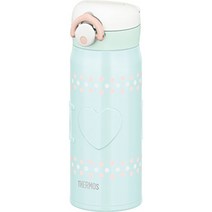 THERMOS 써모스 대용량 휴대용 등산용 추천 진공 단열 보온 보냉 물 병 보틀 텀블러 400 ml 블루 하트, 불룩하게 하다