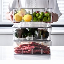 냉장고 투명 다용도 야채보관함 정리 수납 정리트레이, 4칸