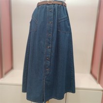 Latium 홈플러스몰06 봄 여름 진청 허리밴드 데님 스커트 롱스커트예요 T2222sk03