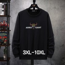 쥬엔리치 남자 빅사이즈 맨투맨 라운드 넥 남성 얇은 면 긴팔티 3XL-10XL