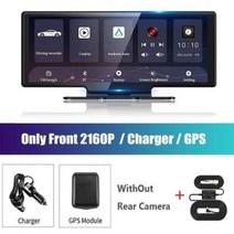 블랙박스 룸미러 1026 quot대시캠 후방 카메라 와이파이 카플레이 및 안드로이드 자동 4K DVR GPS 네비게이션 비디오 레코더 대시 보드 듀얼 렌 24 시간 주차 AUX, Single LenXGPS XHWK+64G TF Car