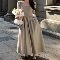 오아즈 여성 봄신상 발레 긴팔 롱원피스 2color
