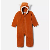 컬럼비아키즈 테디 베어 베이비 웜 브라운 셰르파 양털 우주복 유아 후리스 보온 아우터 Tiny Bear Bunting