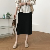 럭키제이 여성용 슬림 사이드 트임 봄 스커트 국내제작 빅사이즈 55 66 77 88 99