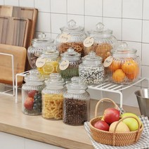 [데이즈룸] 빈티지 글라스 캔디자 4size / 유리 보관용기, 상세설명 참조, 2250ml